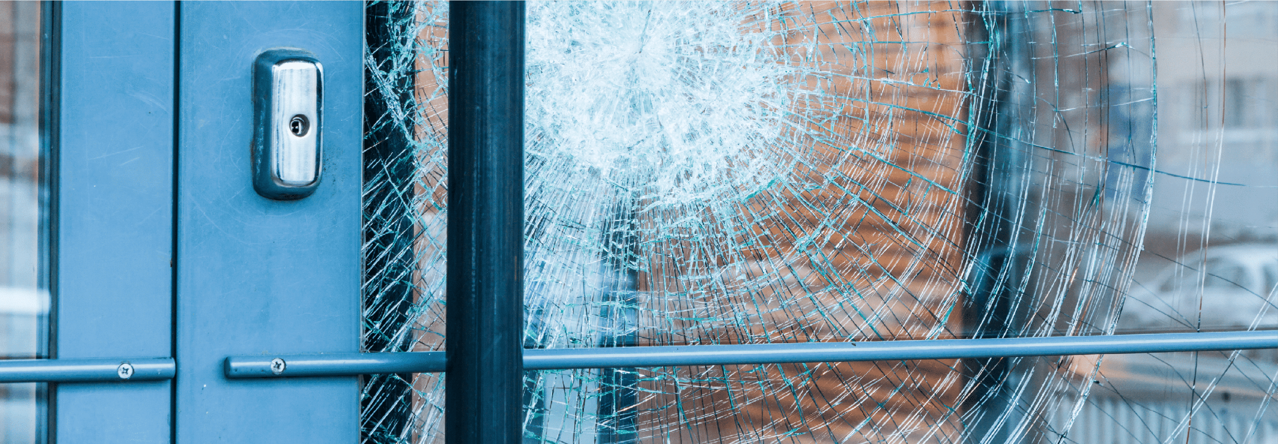 Broken glass front door